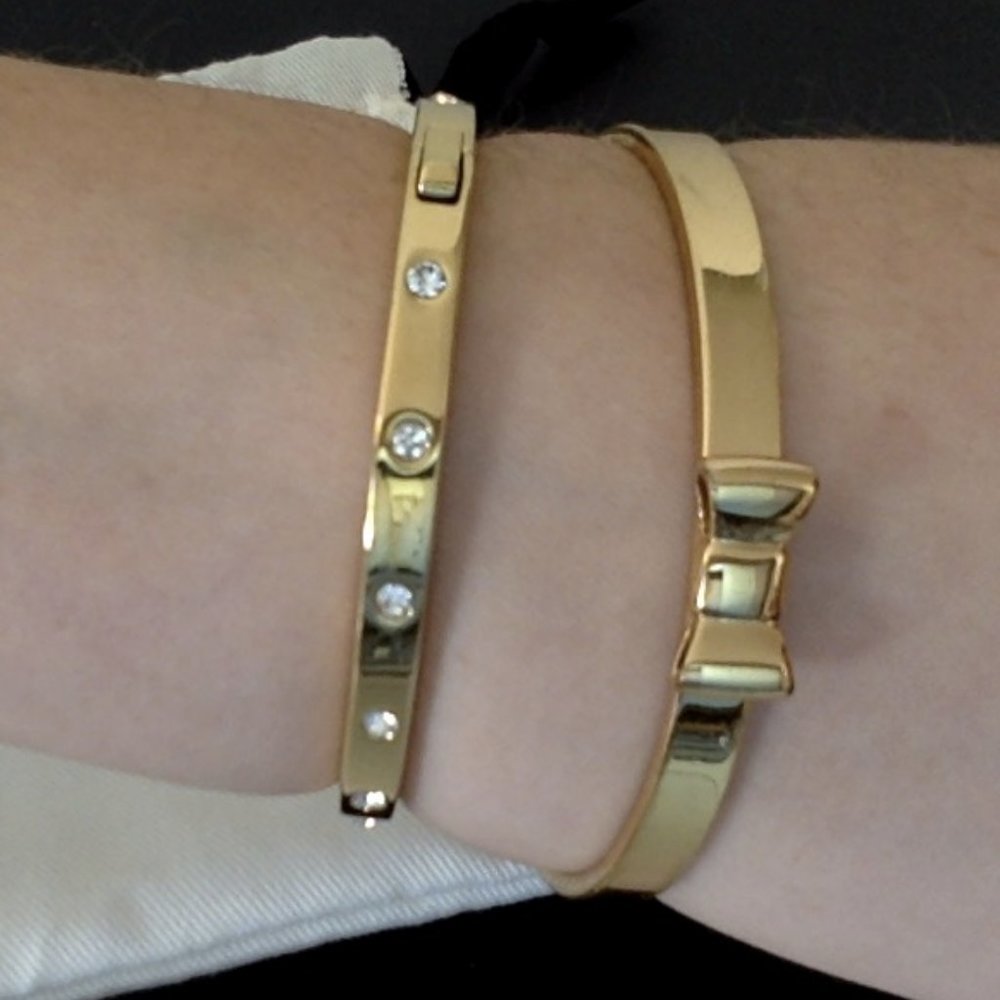 NWOT Kate Spade Pair of Gold Tone Bangle Bracelets One Size